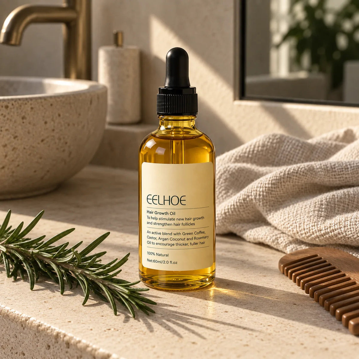 Flacon EELHOE de 60 ml — cure capillaire au romarin